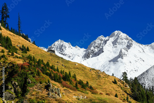 Autumn colors and the view of the snow-covered Kackar Mountains.