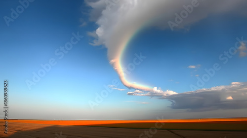 Dramatic colorful tornado sight