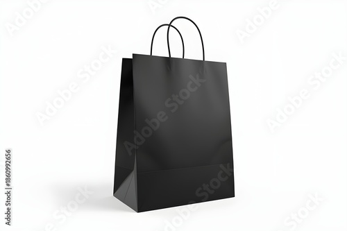 Paper bag mockup isolated on white background