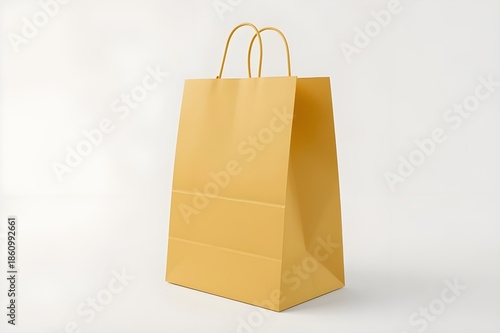 Paper bag mockup isolated on white background