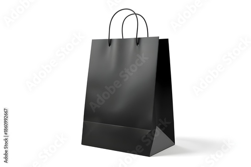 Paper bag mockup isolated on white background