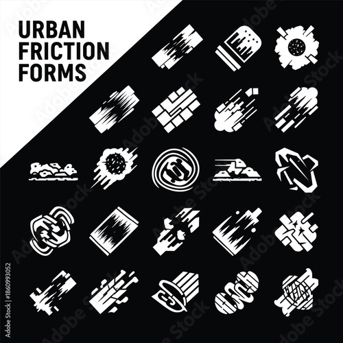 Urban Friction Forms Y2K Glitch Motion Graphics Asset
