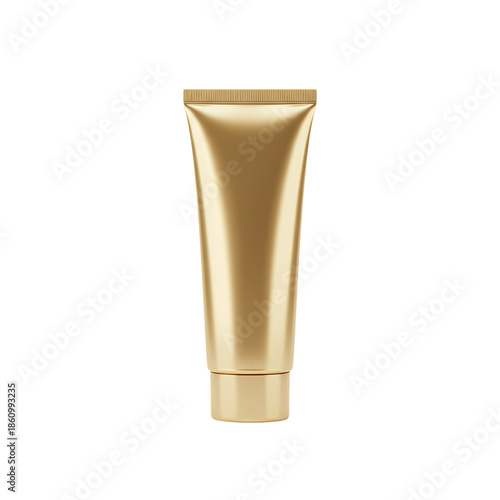 Golden Beauty Tube Packaging Design on white background
