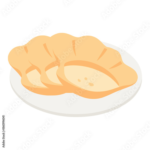 dim sum dumpling food snack flat color vector illustration template design