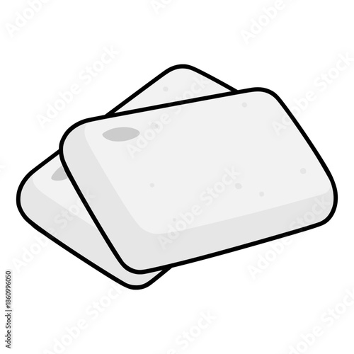 cartoon mint chewing gum flat color vector illustration template design