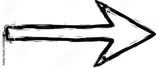 Black Hand Drawn Arrow Symbol Direction.