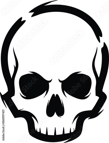 Black Skull Graphic Illustration Design Element.