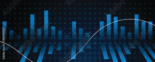 Digital Data Analytics Background with Financial Chart and Technology Graph