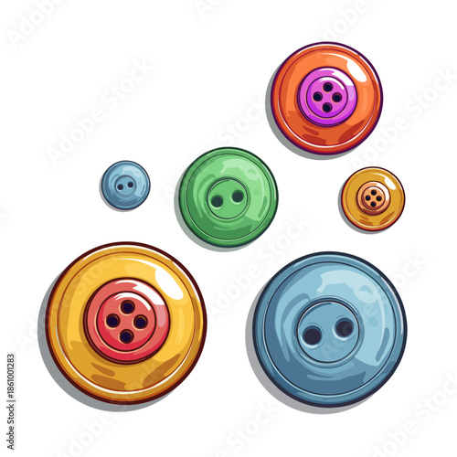 Set Sewing button flat vector design isolated on white background.