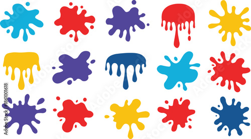 Colorful paint splatters