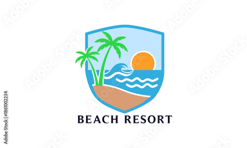 Elegant Beach Resort Logo Design