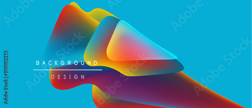 Abstract colorful ribbons flow, creating dynamic background. Bright hues blend, forming modern design element. Vivid gradients present smooth transitions.