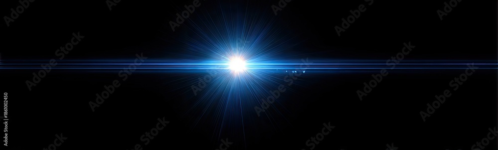 Obraz premium Blue starburst on black