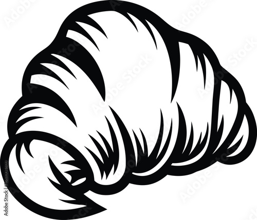 croissant morning light icon Black silhouette vector illustration on transparent background