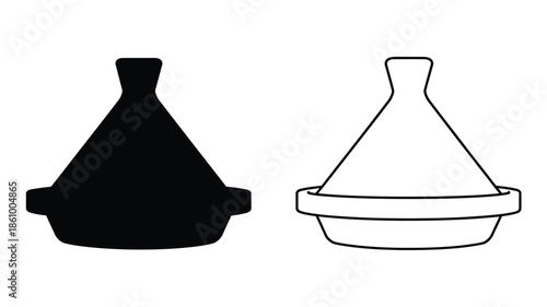 Two ceramic cooking pots in contrasting styles a bold silhouette