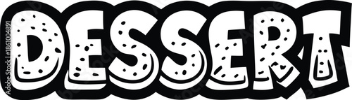 dessert typography poster icon Black silhouette vector illustration on transparent background