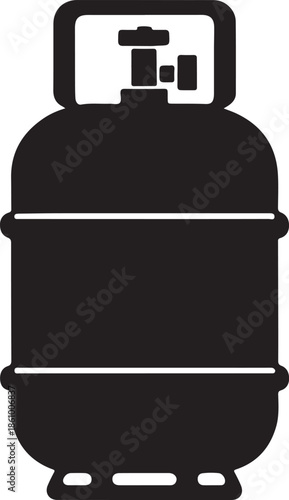 Gas Cylinder Silhouette | LPG Propane Tank Icon Isolated on White