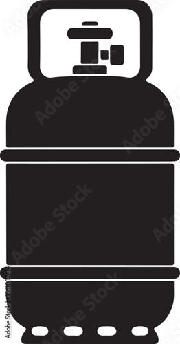Gas Cylinder Silhouette | LPG Propane Tank Icon Isolated on White
