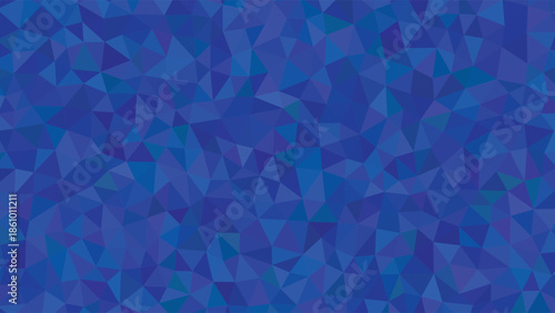 Abstract geometric pattern with shades of blue and purple triangles creating a dynamic background