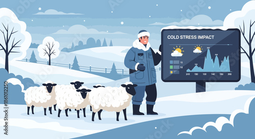 Farmer Explains Cold Stress Impact on Sheep During Winter Weather.