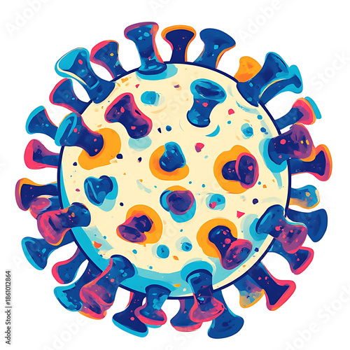Simple Virus Icon in Flat Vector Style