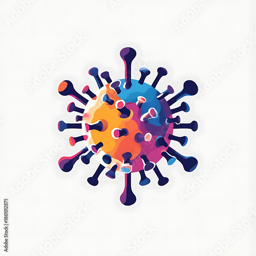 Minimal Flat Virus Vector Illustration