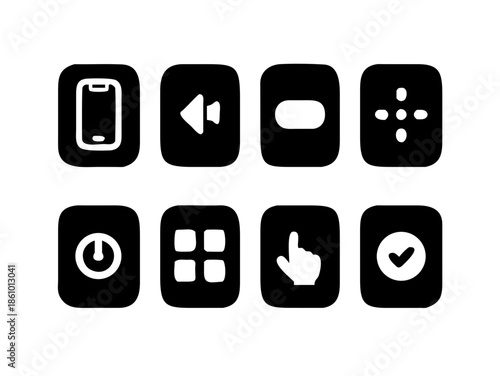 Mobile UI Icons Pack for App Controls, Navigation Buttons, Toggles, and User Interface Elements