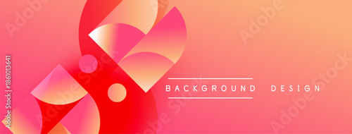 Abstract gradient shapes overlap, creating dynamic visual effect. Warm colors dominate composition, suggesting energy, modernity.