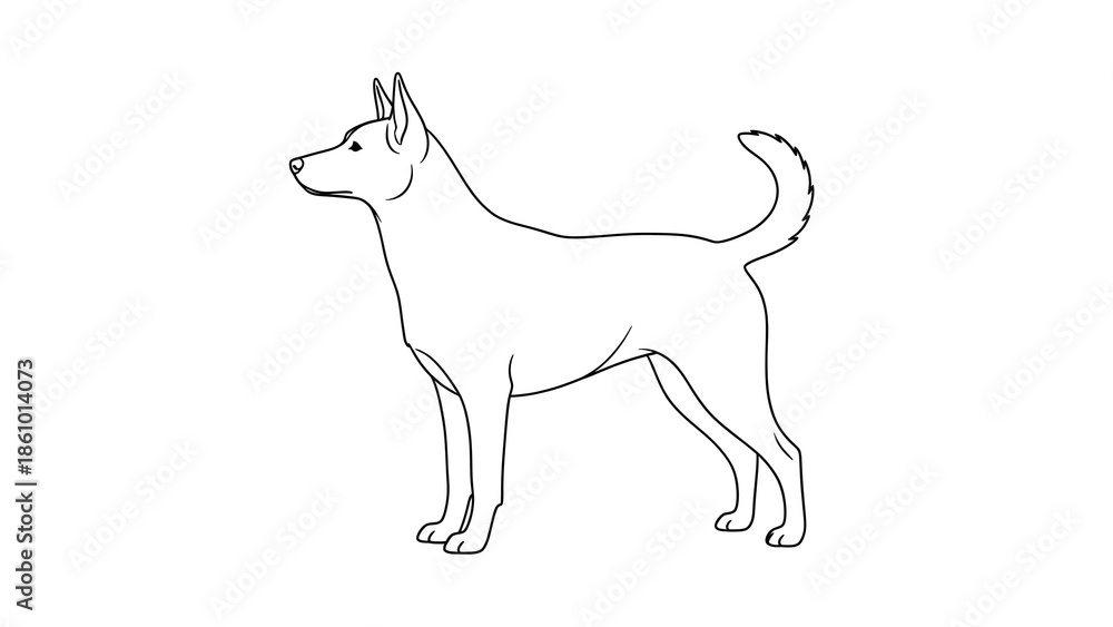 Obraz premium Dog line drawing representing minimal pet art and simple design
