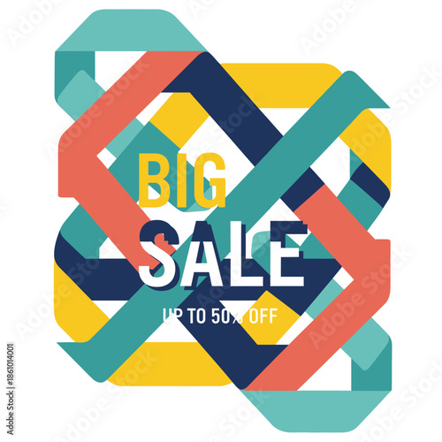Big Sale Up To 50% Off - Abstract Geometric Ribbon Design