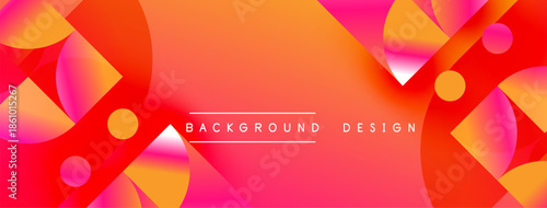Abstract vibrant design features overlapping circles, gradients. Pink, orange hues create dynamic visual effect. Modern background texture.