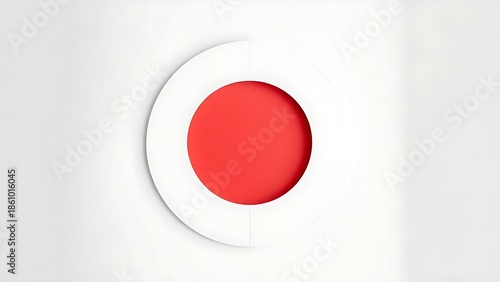 decimal. A geometric circle with a sharp gap, the imperfection in red on a minimalist background. wellbeing guides, coaching materials, designed for mental health education and mindfulness programs.