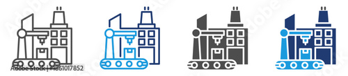 manufacturing icon set multi style