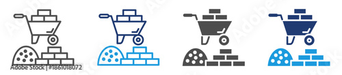 raw material icon set multi style
