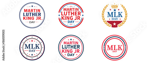 Martin Luther King Jr Day Vector Badges and Logos Collection
