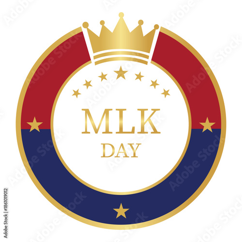Martin Luther King Jr Day Logo Golden Crown Design