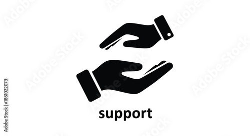 Two hands gently cupping and supporting each other with a feeling of trust silhouette