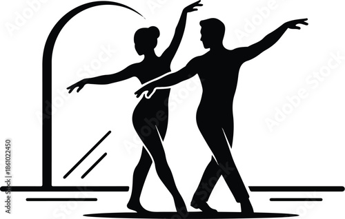 Ballet Couple Pas de Deux Dance Partnership Silhouette