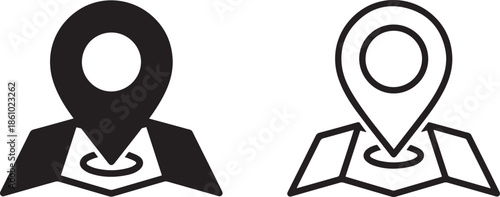 Location or map pin icon symbol. vector illustration