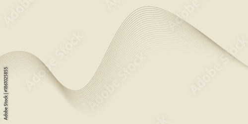 Abstract background with lines and waves. Web banner size. Element for design. Vector background for brochure, booklet, flyer, poster. Brown and beige gradient. Coffee, cafe eps10