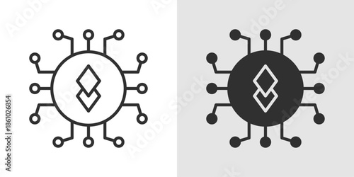 DeFi Icon representing blockchain-based financial services, decentralized applications, and peer-to-peer digital transactions.