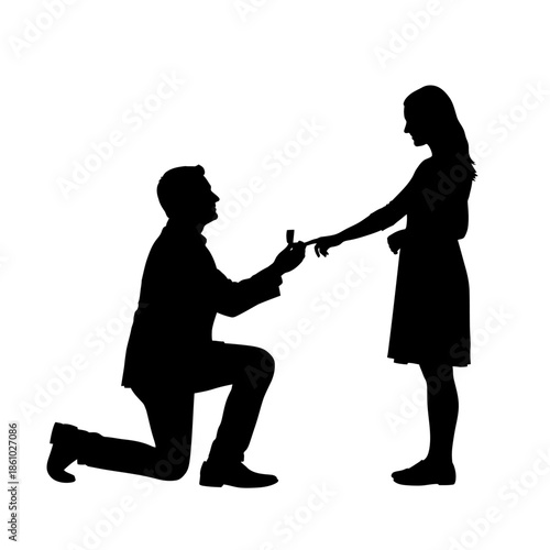Man proposing to woman with a ring