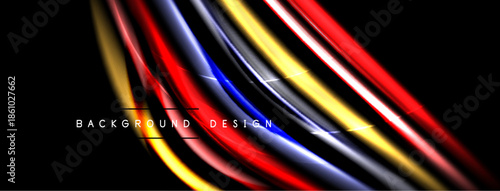 Abstract dynamic lines, vibrant colors, sleek design. Modern background with glowing effects, perfect for presentations.