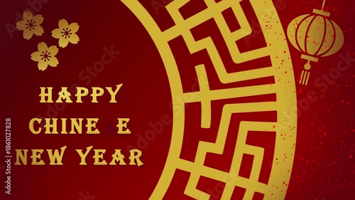 Lunar New Year Celebration Animation Video. Opening transition video for Happy Chinese New Year or Imlek can use for greetings video motion graphic. 