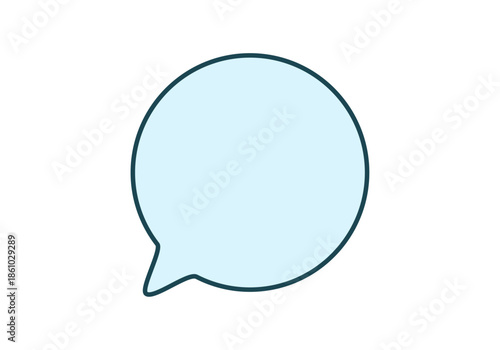 Burbuja de diálogo azul vacía para mensajes de texto y comunicación digital