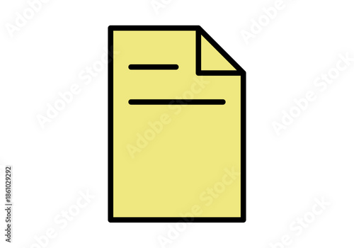 Página de papel de color amarillo con líneas de texto para oficina y gestión documental