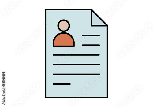 Documento de currículum vitae con fotografía de perfil y datos personales para procesos de selección