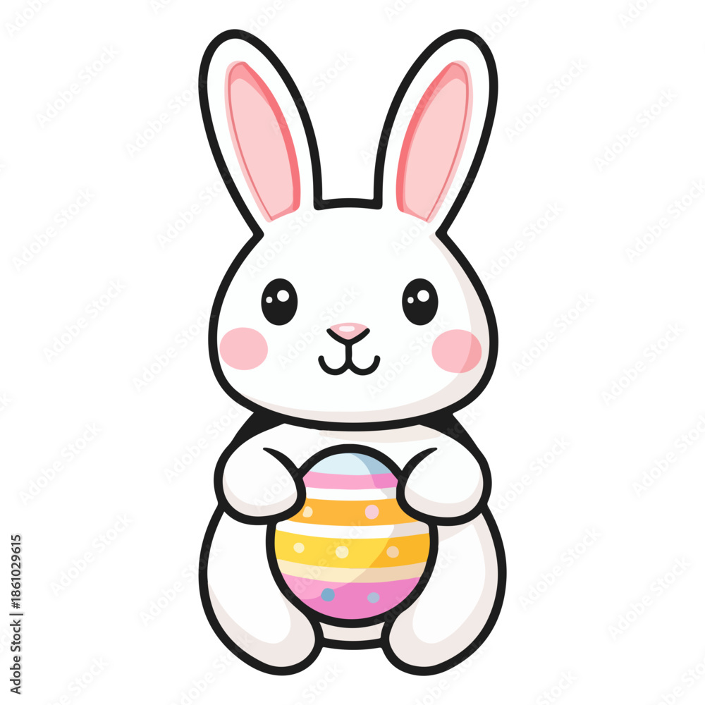 Fototapeta premium rabbit, easter, festival, animal, easter egg, vector, transparent background, egg, bunny, mammal, pet, fluffy, small, cute, furry, rodent