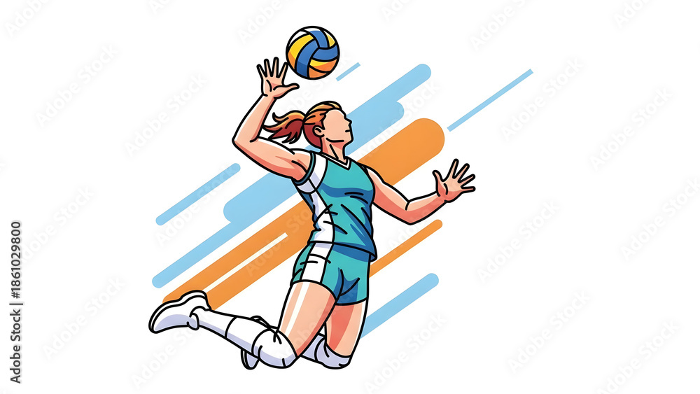 Fototapeta premium Volleyball sport concept representing teamwork competition and athletic activity