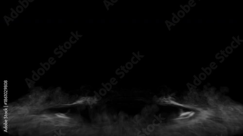 Smoke Ring Spreading on Floor Overlay. Ground Fog Expansion, Transparent Alpha Chanel Element (4K UHD).